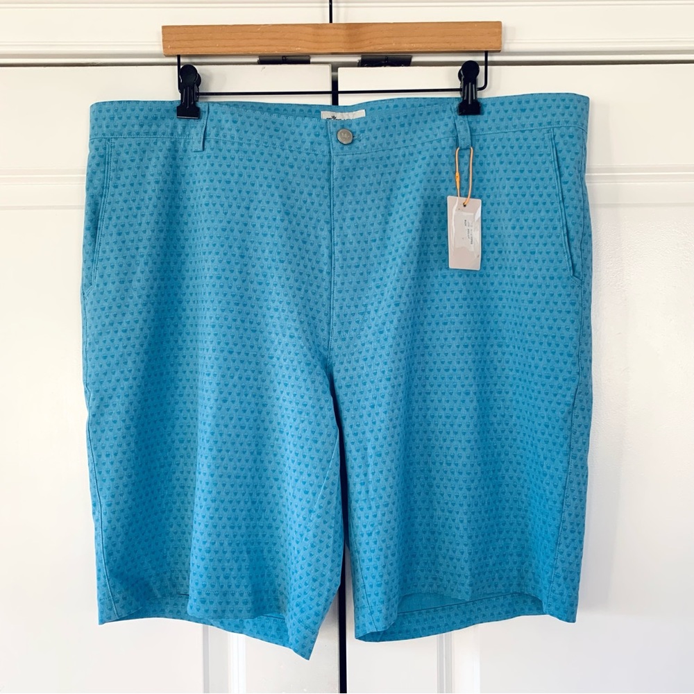 Peter Millar Golf Shorts Blue Skull Print Crown Sport Lightweight Performance 40